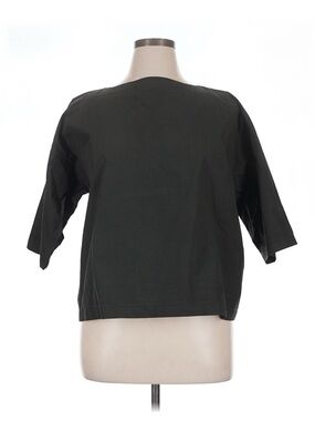 Black Crane Black Boxy Short-Sleeve Women's Top